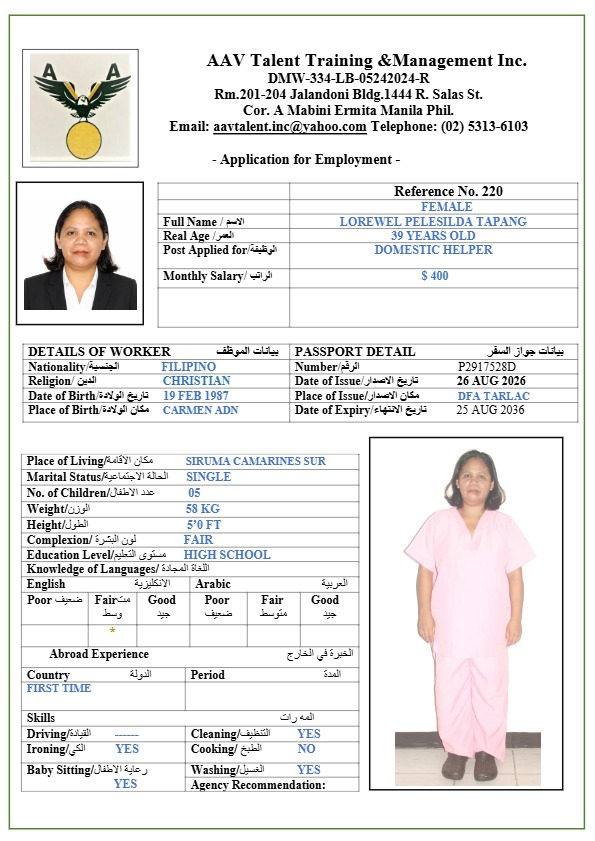 LOREWEL PELESILDA TAPANG