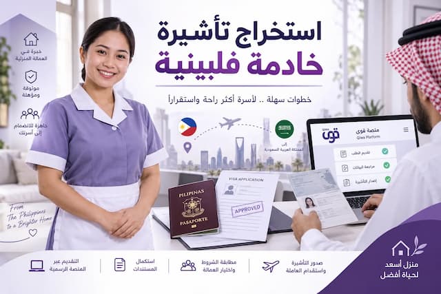 استخراج تأشيرة خادمة فلبينية: الشروط والتكلفة والخطوات